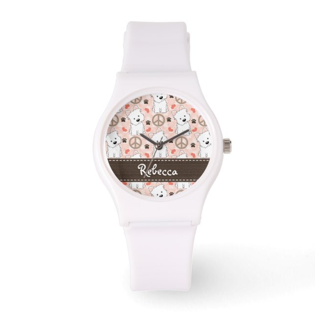 Personalized Peace Love Westies Watch (Front)