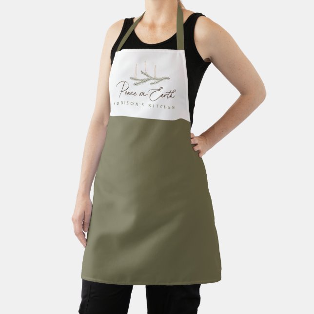 Personalized Peace on Earth Christmas Apron (Insitu)