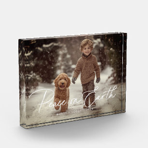 Personalized Peace on Earth Photo Block