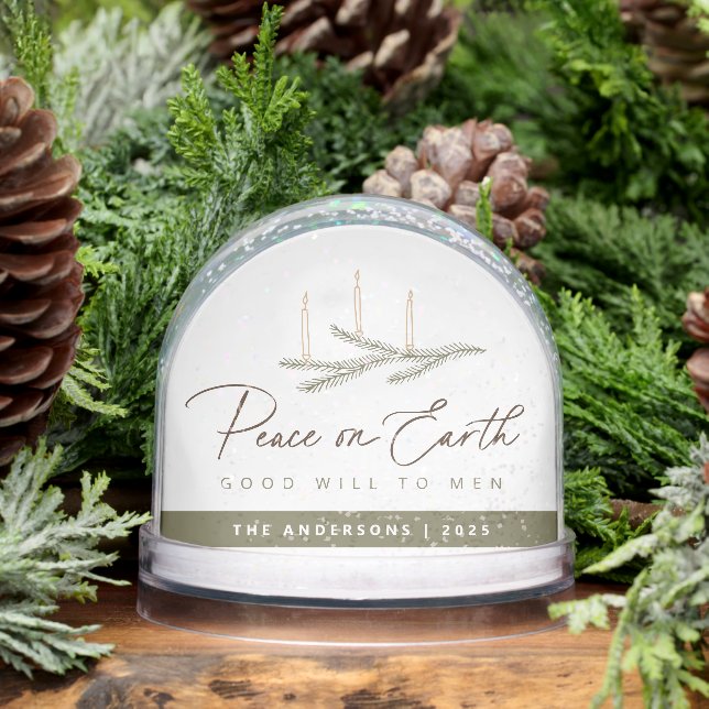 Personalized Peace on Earth Religious Christmas Snowglobe (Winter)