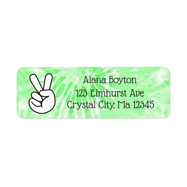 Personalized Peace Sign Return Mailing Label (Front)