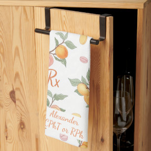 Personalized Peach & Apricot Pharmacy Kitchen Towel