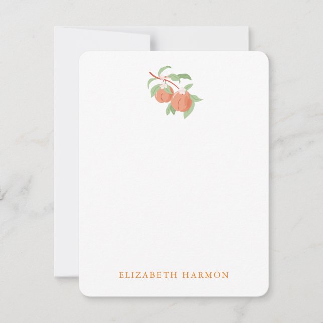 Personalized Peach Blossom Note Card (Front)