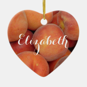 Personalized Peach Ceramic Ornament