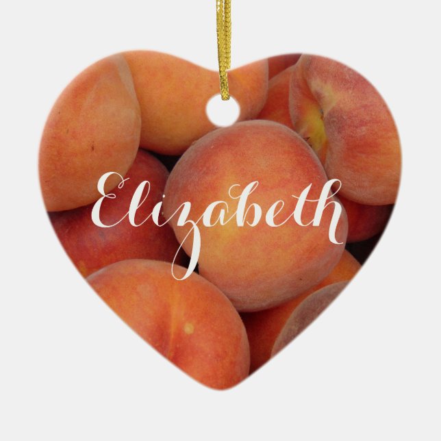 Personalized Peach Ceramic Ornament (Front)