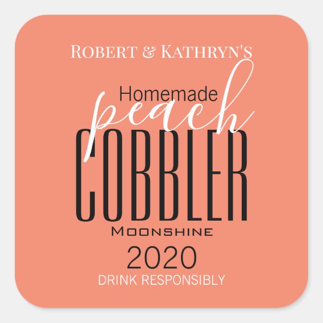 Personalized "Peach Cobbler" Label (Front)