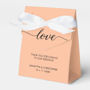 Personalized Peach & Elegant Love Wedding ScrIpt Favor Box