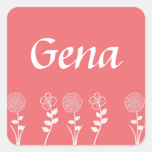 Personalized Peach Floral Envelope Seals Stickers