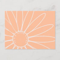Personalized Peach Fuzz Daisy Flower Postcard