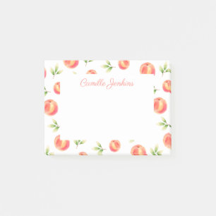 Personalized Peach Illustrated Name Post-it Notes