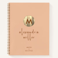 Personalized Peach Math and Science Graph Paper