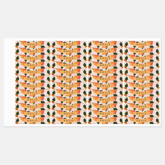 Personalized Peach Pattern Cute Peaches (Sheet)