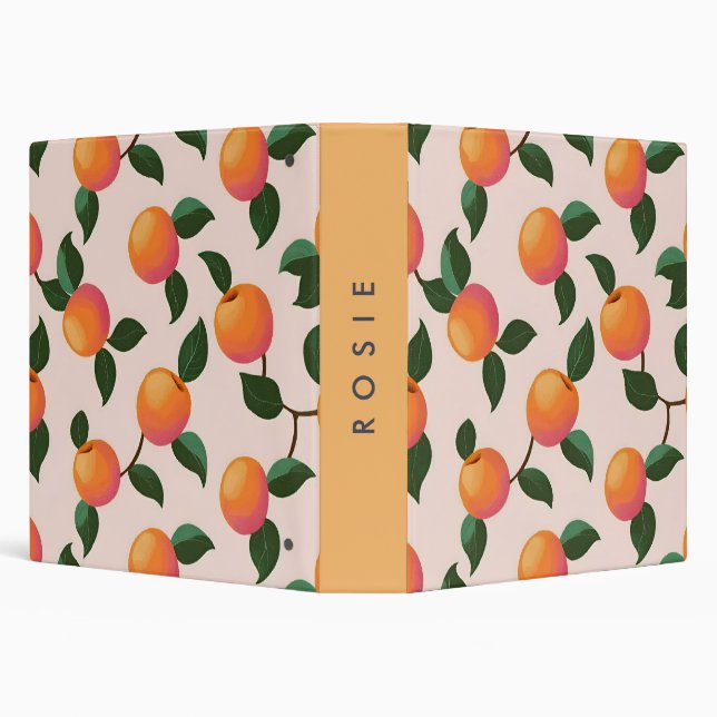 Personalized Peach Pattern Cute Peaches Binder (Background)