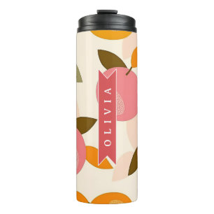 Personalized Peach Pattern Cute Retro Summer Thermal Tumbler
