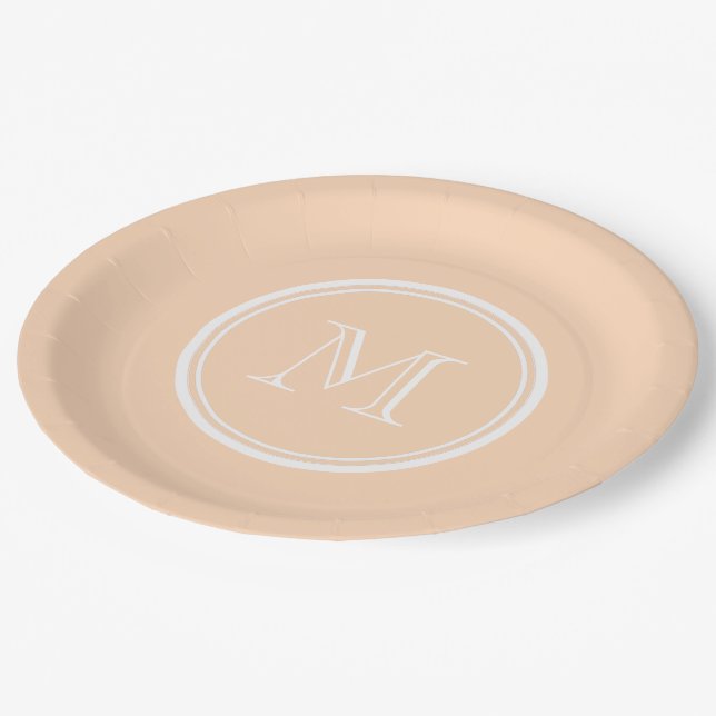 Personalized Peach Puff High End Coloured Paper Plate (Angled)