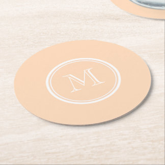 Personalized Peach Puff High End Coloured Round Paper Coaster