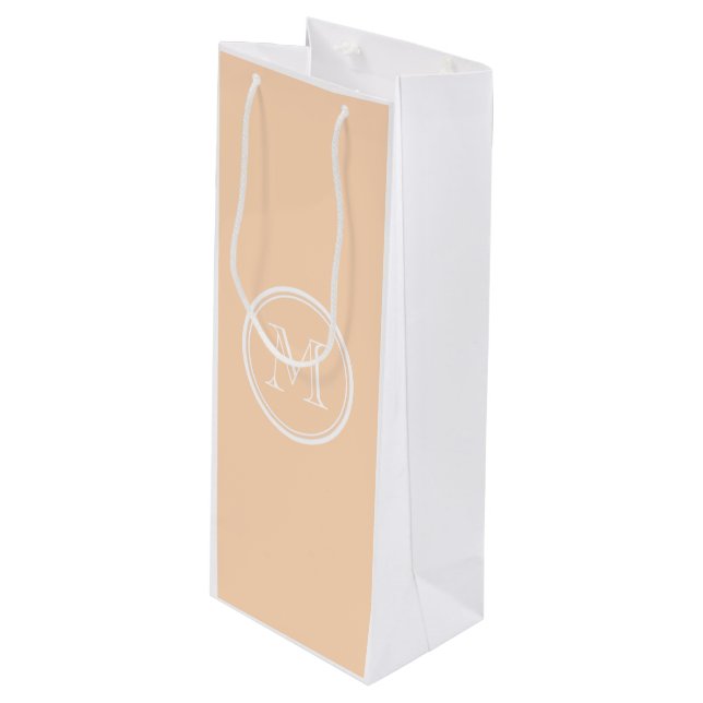 Personalized Peach Puff High End Coloured Wine Gift Bag (Front Angled)