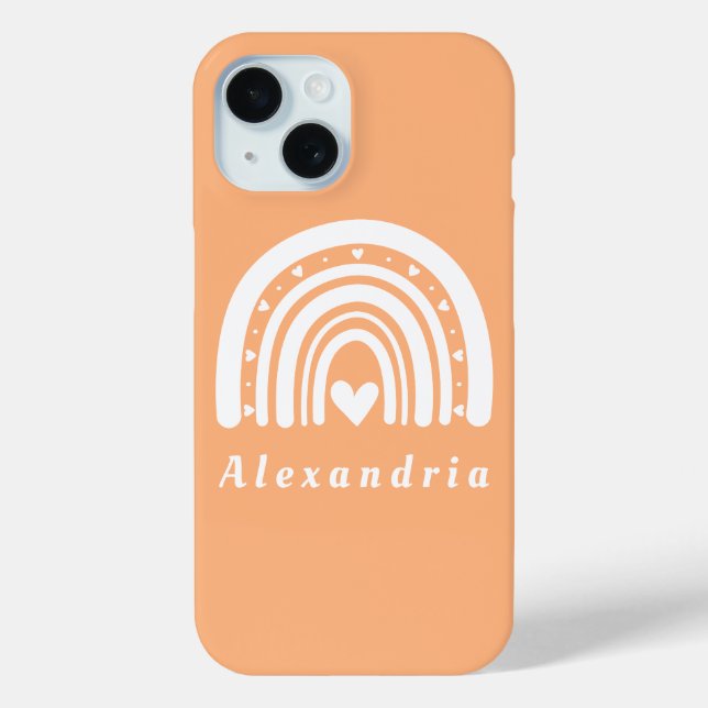 Personalized Peach Rainbow Case-Mate iPhone Case (Back)