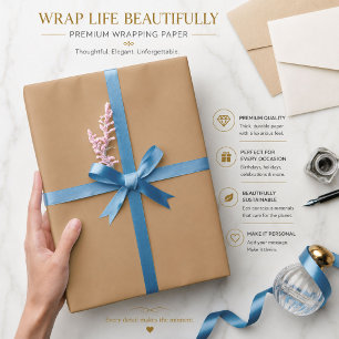 Personalized Peach Tan Wrapping Paper