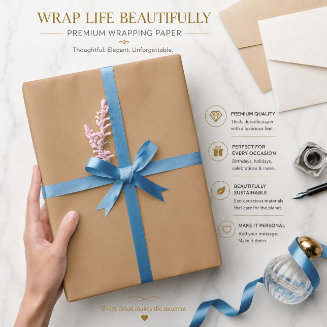 Personalized Peach Tan Wrapping Paper (Creator Uploaded)
