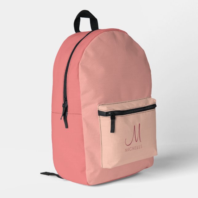 Personalized Peach Tones Modern Cute Template Printed Backpack (Back Corner Left)