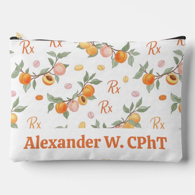 Personalized Peaches, Apricots & RX Pharmacy  Accessory Pouch (Front)