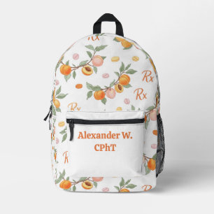 Personalized Peaches, Apricots & RX Pharmacy  Printed Backpack