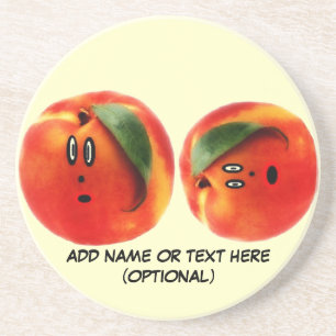 Personalized Peaches Cartoon Coaster
