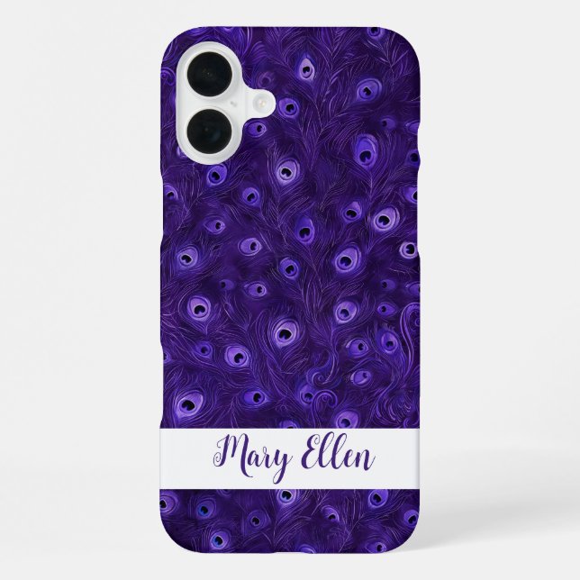 Personalized Peacock Feather iPhone Case (Back)