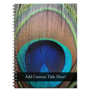 Personalized Peacock Feather Notebook