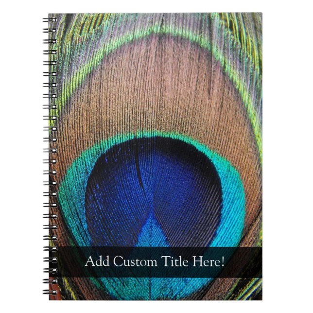 Personalized Peacock Feather Notebook (Front)
