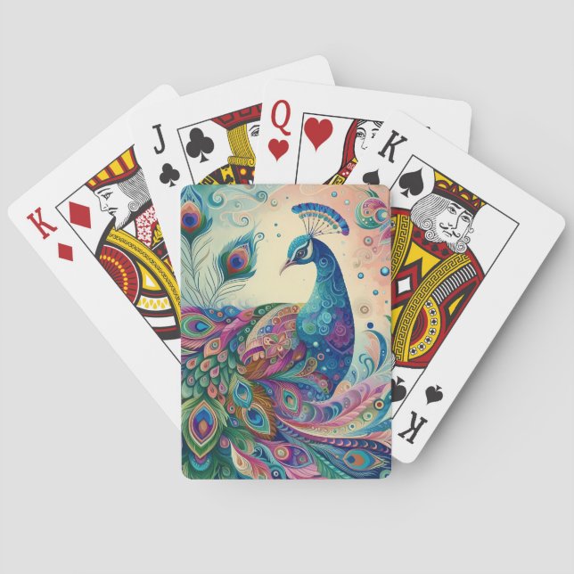 Personalized Peacock Playing Cards (Back)