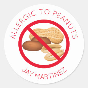 Personalized Peanut Allergy Stickers