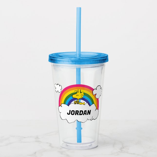 Personalized Peanuts Woodstock | Add Your Name Acrylic Tumbler (Front)