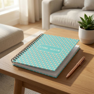 Personalized Pearl and Teal Notebook