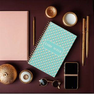 Personalized Pearl and Teal Planner