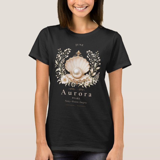 Personalized Pearl Birthstone Shirt (Front)