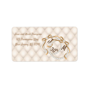 Personalized Pearl Ribbon Return Address Label