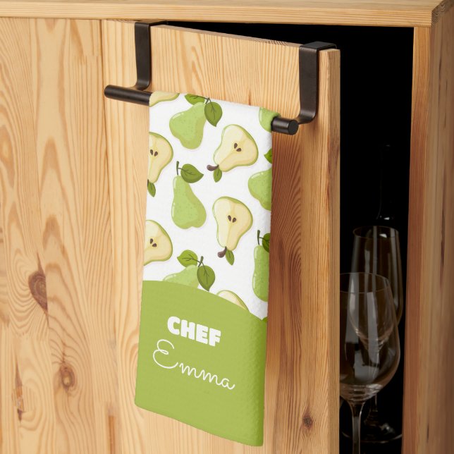 Personalized Pears pattern Kitchen Towel (Thirds Fold)