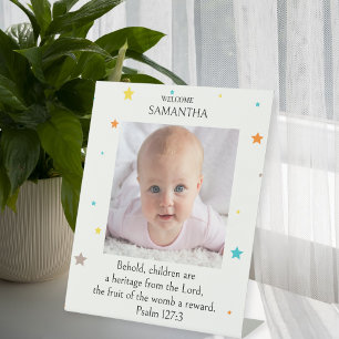 Personalized Pedestal Sign for Baby Birth - Psalm