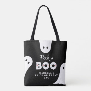 Personalized Peek A Boo Ghosts Trick or Treat Tote Bag