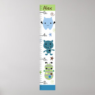 Personalized Peek A Boo Monsters Growth Chart