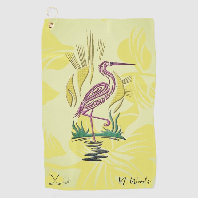Personalized Pelican Bird Golf Towel (Front)