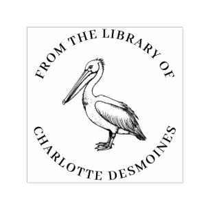 Personalized Pelican Book Stamp Custom Ex Libris