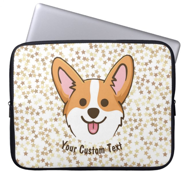 Personalized Pembroke Welsh Corgi Puppy Dog Stars Laptop Sleeve (Front)