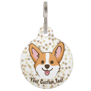 Personalized Pembroke Welsh Corgi Puppy Dog Stars Pet Tag