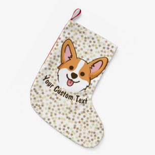 Personalized Pembroke Welsh Corgi Puppy Dog Stars Small Christmas Stocking
