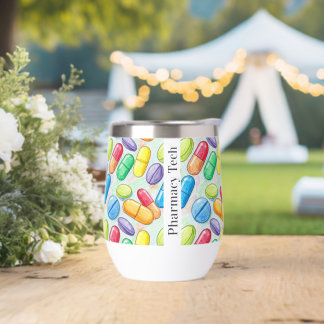 Personalized Pencil Pills Pharmacy Wine Tumbler