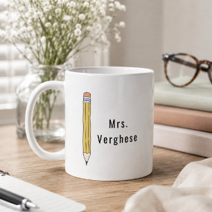 Personalized Pencil Teachers Coffee Mug