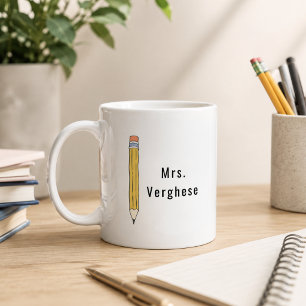 Personalized Pencil Teachers Coffee Mug